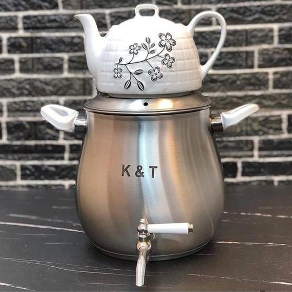 کتری و قوری شیردار استیل k&t